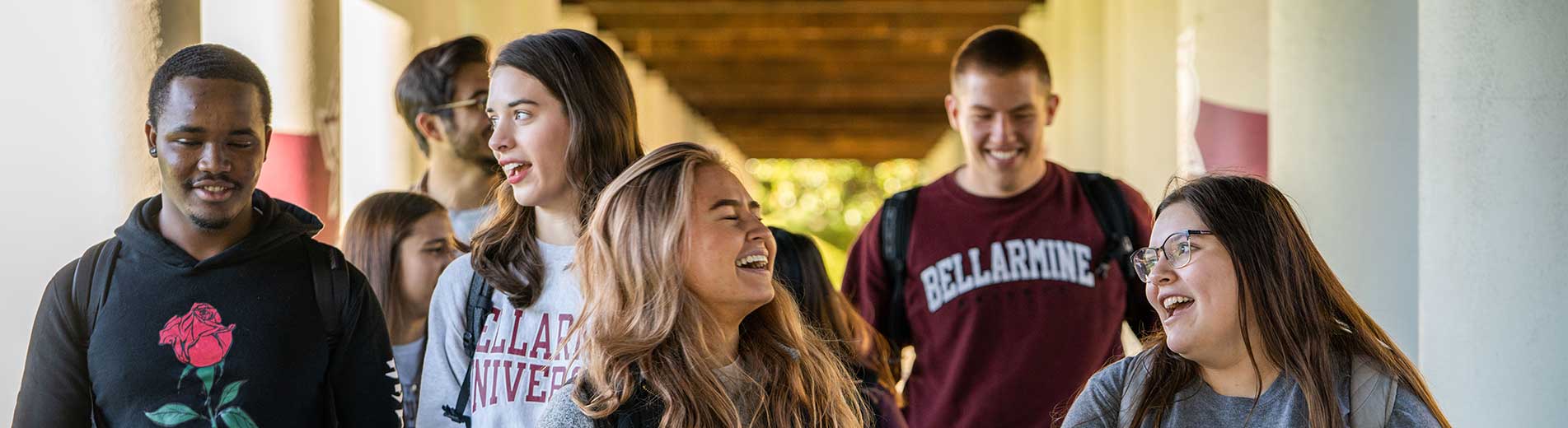 students walking on campus, outside